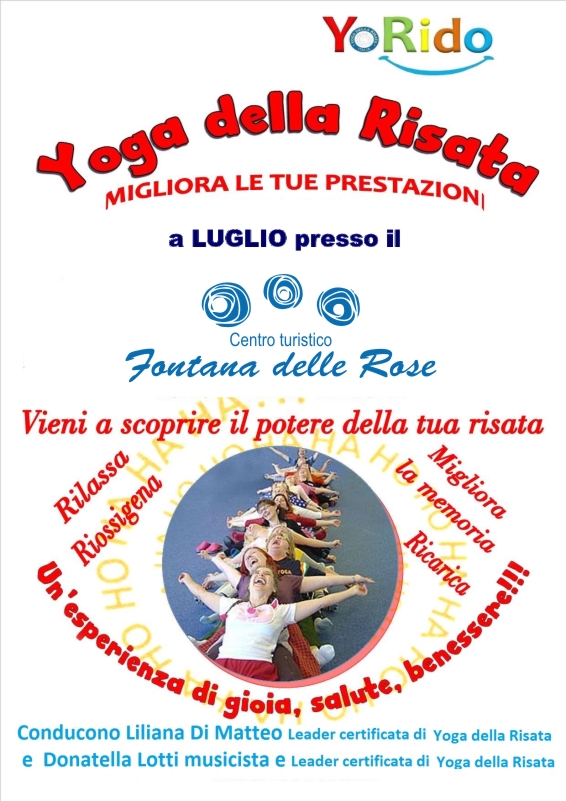 Donatella e Liliana propongono yoga della risata ai turisti del Centro Turistico Fontana delle Rose (Mattinatella)